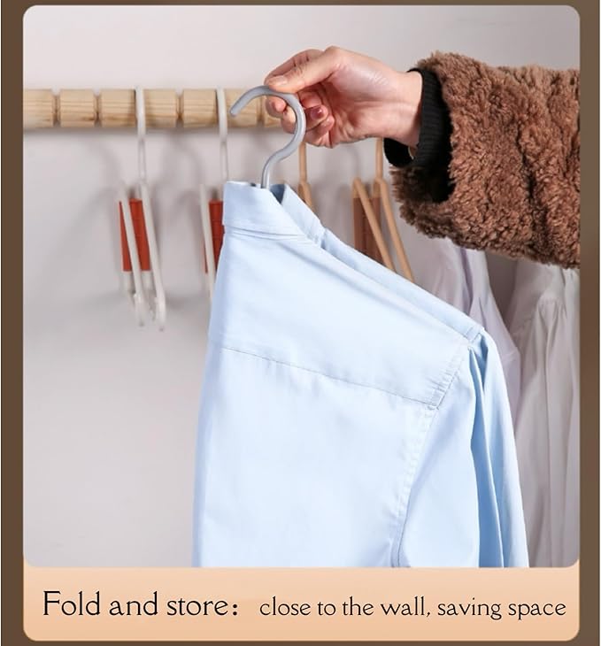 8 Pcs Foldable Hangers, Plastic Collapsible Hangers, Portable Folding Clothes Hanger, Foldable Travel Hangers, Foldable Hangers for Travel, Cruise, Home, Bedroom, Dorm (White) | No Assembly Needed | Standard Size | Folds Flat
