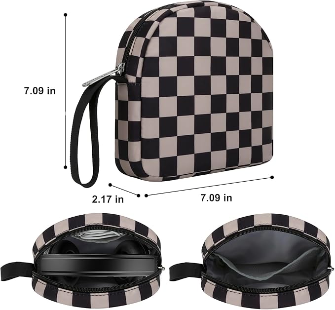 E-Tree Soft Headphone Case Bag for JBL Tune 510BT/520BT/500BT/720BT/Sony WH-CH520/510/720/710/BERIBES/SoundCore Q20/30/TOZO/KVIDIO/JLab/Bose, Travel Electronic Accessories Organizer (Checkered-Brown)