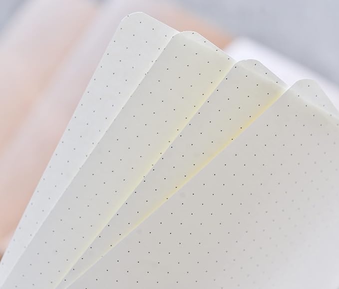 TWONE Travel Journal, 6 Pack Notebook Journal for Travelers Work School Writing Note Taking Kraft Brown Soft Cover Notebooks 5.5” x 8.25”, 60 Dot Grid Pages, 30 Sheets