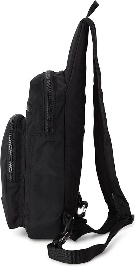 Reebok Unisex Crossbody Bag - Convertible Compact Durable Cross Body Bag for Women and Men - Gym and Travel Essentials, Size One Size, Cosmos Black With White Logo