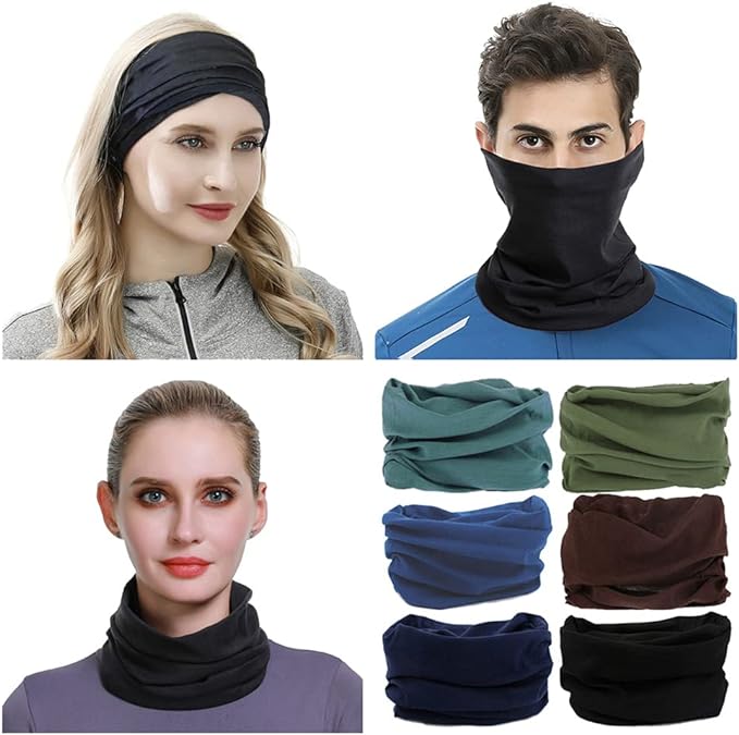 VANCROWN Headband Neck Gaiter Head Wrap Headwear Face Mask Magic Scarf Bandana for Men and Women