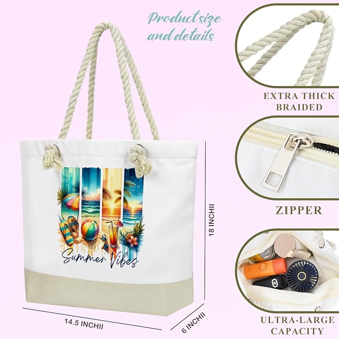 BELLOWDEER Beach Bags for Women, Wet Bag Cosmetic Bag for Beach Toiletries, Summer Travel Essentials, Gifts for Women