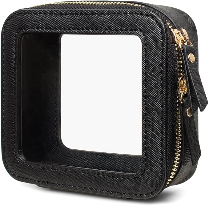 Clear Makeup Bag Small, TSA Approved Portable Toiletry Bag with Zipper Cosmetic Travel Bag Makeup Organizer Case Mini Makeup Pouch for Purse Car Organizer Bag for Women Men