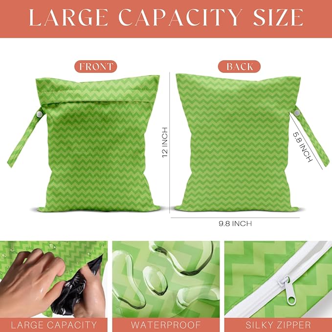 Floral Plaid Print Wet Dry Bag, 3 Pack, Waterproof Washable Reusable Wet Bag for Swimsuit, Dirty Clothes Diaper Travel Pool Gym Party Camping, Portable Storage Pouch Toiletries Beach Essentials