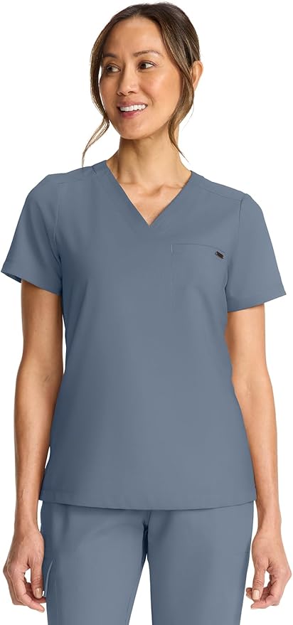 Healing Hands Women's Tops V-Neck Scrub Top Tuck-in with Welt Chest Pocket HH755