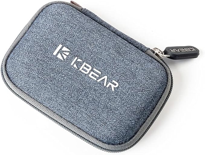 KZ ZS10 Pro IEM Case for in Ear Monitor, KBEAR Earbuds Case with Carabiner, EVA Travel Storage Bag for CCA CRA, Shure SE215, Moondrop Chu, CCZ Melody, KBEAR KS1, TANGZU, iems Cable, Ear Tips (Grey)