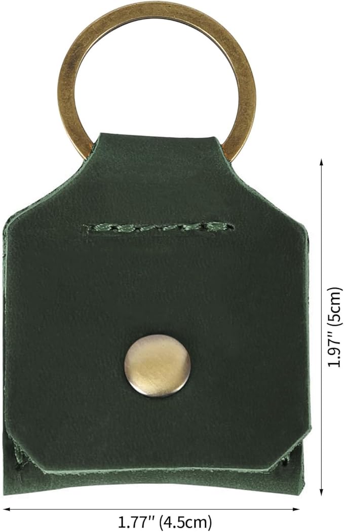 Jack&Chris Genuine Leather SD Card Holder Keychain, Anti-Shock Anti-Dust SD Card Case, Portable Camera Accessories for SD CF CFexpress Micro SD Nano SIM and Micro SIM Cards, Green