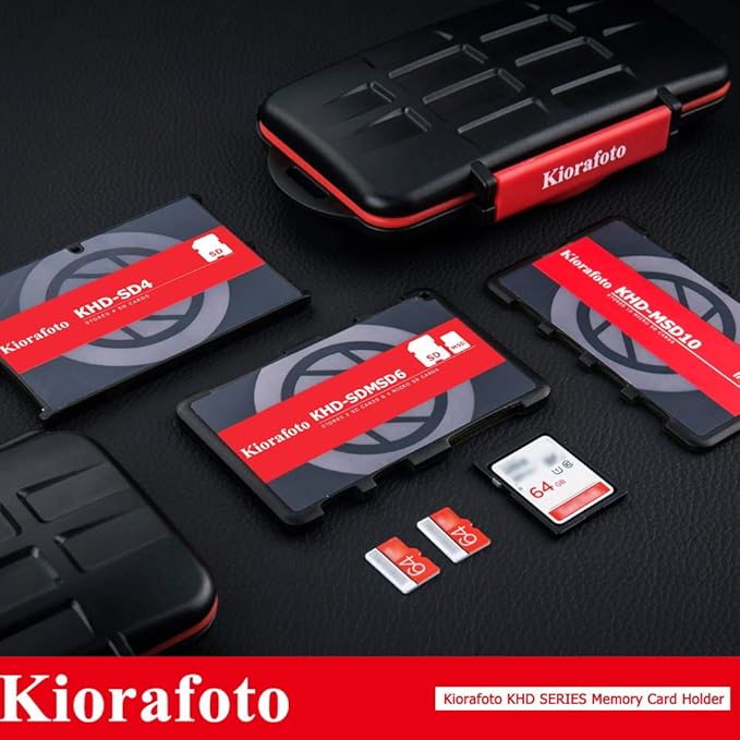 Kiorafoto KHD-SD4 Easy Carry 4 Slots Slim Credit Card Size Lightweight Portable SD Memory Card Case Storage Keeper Holder Protector for 4 SD SDHC SDXC Cards