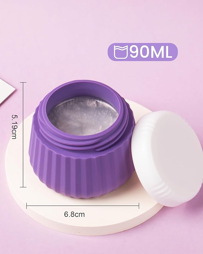 Mrsdry Travel Containers for Toiletries 4 Pack, TSA Approved Travel Size Toiletries, Travel Size Containers, With Clear Bag Leak Proof Silicone Jars, Travel Essentials Creams Jars Carrying Small Items