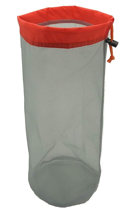 Alemon Mesh Stuff Sack, Drawstring Ditty Bags Storage Pouch Bag Stuff Sacks for Backpacking Travel Camping Hiking, Ultralight, Small to XXlarge Set of 5
