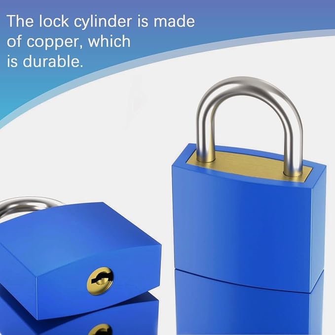 5 Pcs Suitcase Locks with Keys, Small Padlock with Key, Luggage Padlocks, Mini Keyed Padlock for Travel Bags, School Gym Locker, Toolbox - 23mm (Colorful)