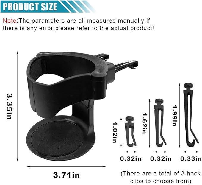 KITUREK Cup Holder for Car, Multi-Function Car Cup Holder Organizer, Car Trash Can, Hanging Cup Holder Expander for Car Air Vents, Vehicle Beverage Organizer Suitable for Cars Trucks (2 PCS)