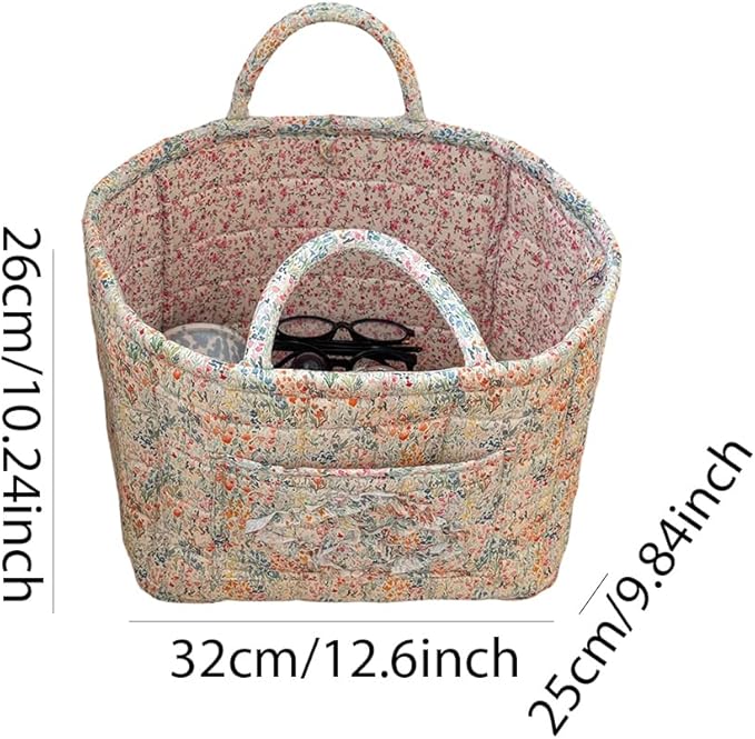 Floral Fabric Storage Basket Car Interior Storage Basket Underwear Sundries Laundry Baskets Supplies Home Organizer Bag (style 1)