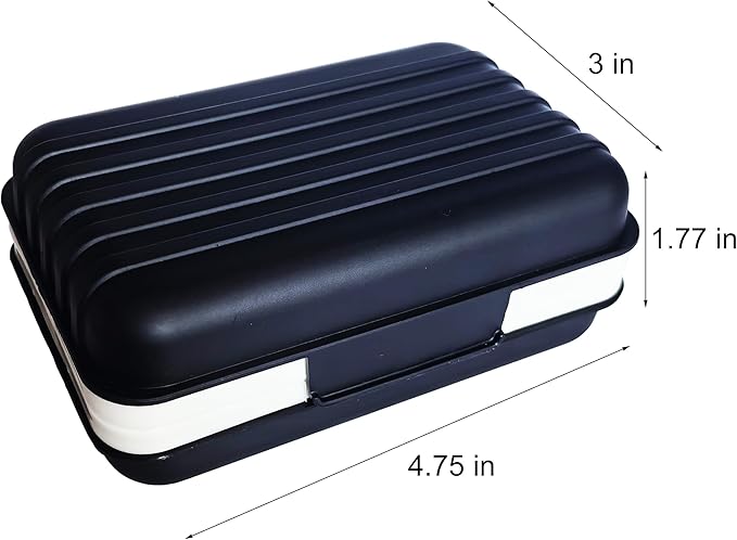 2 Pack Travel Soap Case Soap Dish with Lid Portable Soap Box Container Draining Soap Holder for Traveling, Camping, Shower, Hiking, Gym, Leakproof, Black