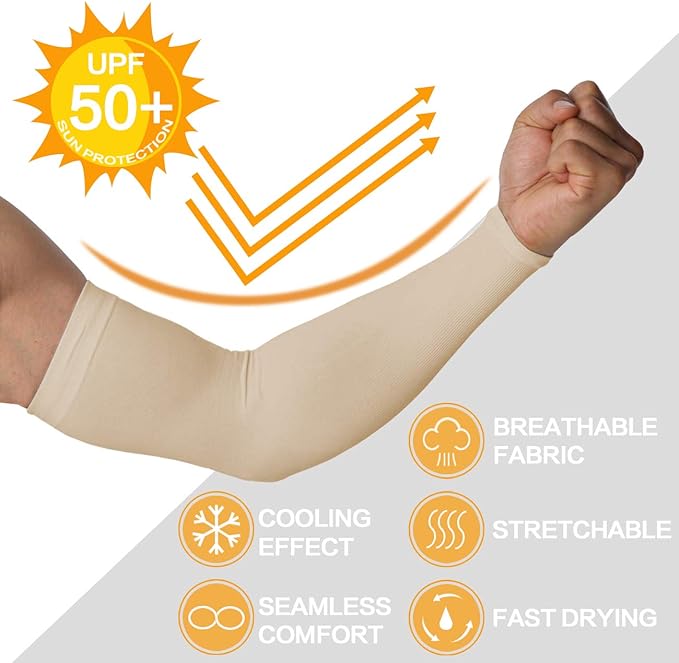 4-Pairs Arm Sleeves for Men and Women - Tattoo Cover Up - Cooling Sports Sleeve for Basketball Golf Football