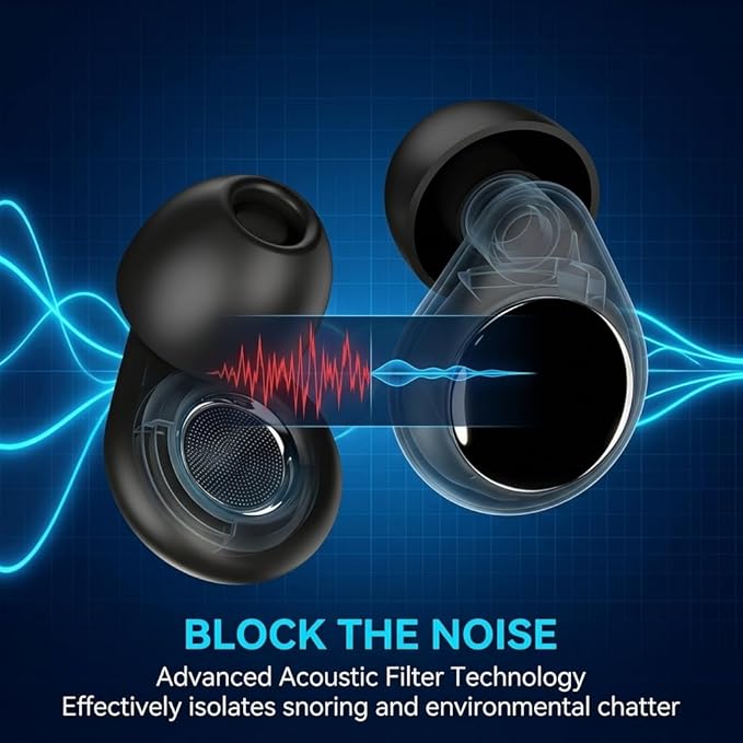 Ear Plugs for Sleeping, 45dB Noise Cancelling & Reusable Silicone Earplugs - Noise Reduction for Snoring, Concerts, Airplane Travel, Side Sleepers, Includes 6 Tips (Obsidian) (Black)