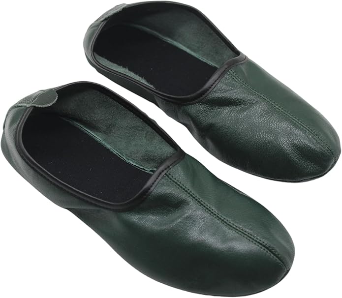 Womens Indoor Leather Slippers Traditional Babouche House Shoes Barefoot Moccasin
