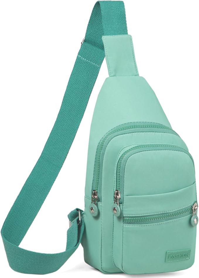 Banelu Small Sling Backpack Crossbody Bags for Women Men, Small Sling Bag Cross Body Bag Fanny Packs Crossbody Purses - Green