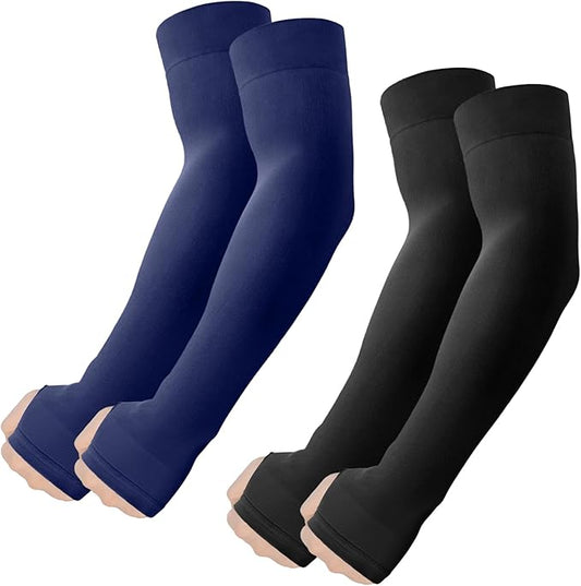 ROXUN Arm Sleeves with Thumb Hole, Cooling UV Sun Protection Compression Tattoo Cover Up for Men/Women