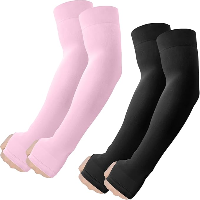 ROXUN Arm Sleeves with Thumb Hole, Cooling UV Sun Protection Compression Tattoo Cover Up for Men/Women