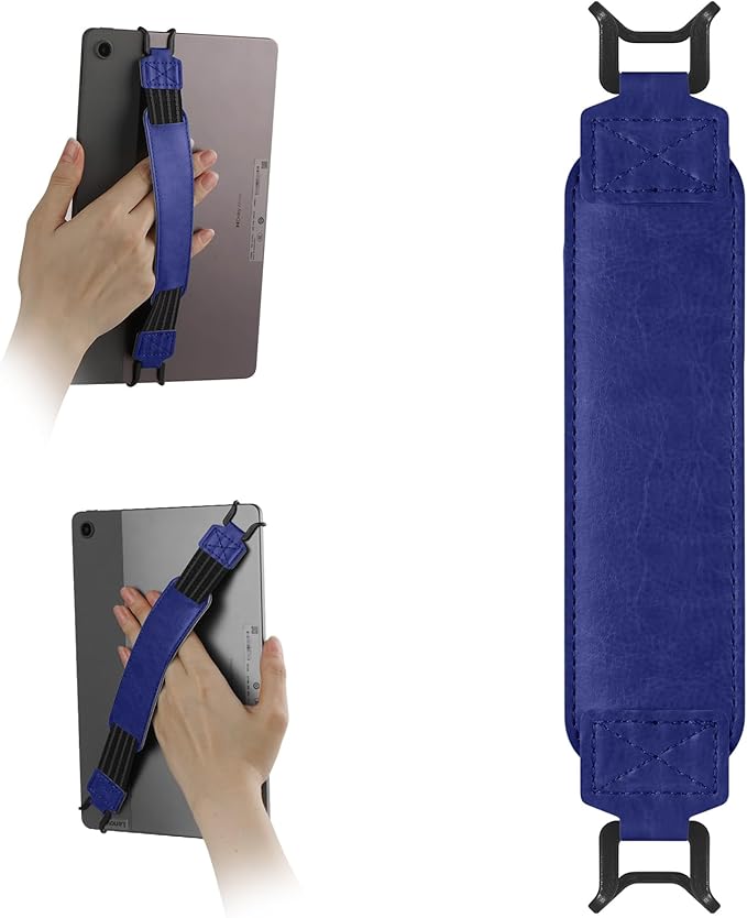HoYiXi Soft Hand Strap for 9-11 Inch eReaders & Fire Tablet Compatible with Fire HD 10/iPad 9.7 /iPad mini/Galaxy Tab A8 A9/Huawei Lightweight Black High-Elasticity Finger Grip Holder,Blue