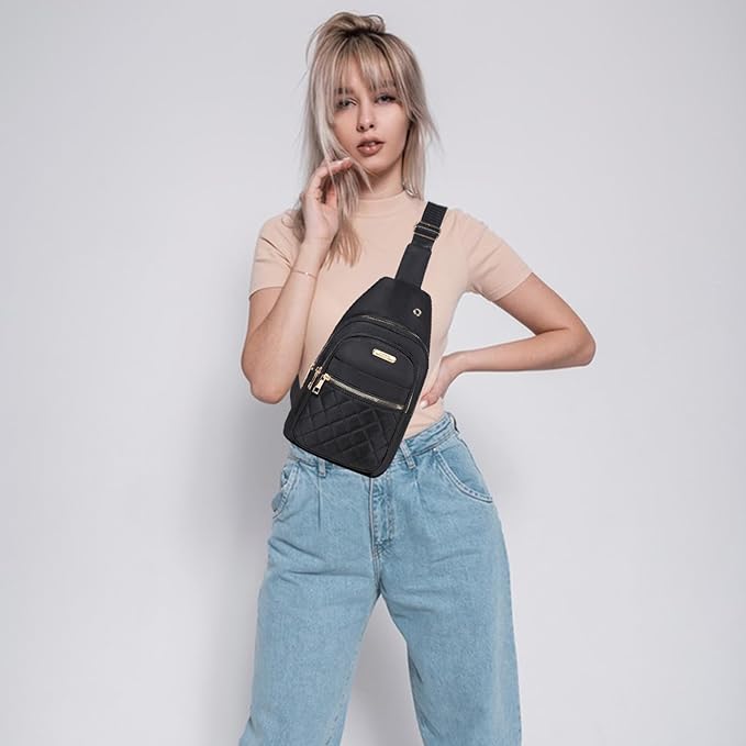 Banelu Small Sling Bag Crossbody Sling Backpack for Women, Small Crossbody Purses Cross Body Bags - Black