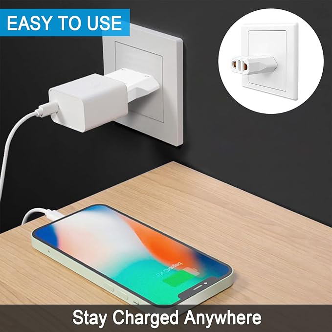 10 Pack European to US Plug Adapter, American Travel Plug Adapter, 220V to 110V Adapter Plug, Travel Adapter European to American, Canada, Mexico, Type A, White