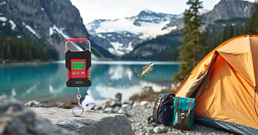 Klau Portable Rechargeable 50 kg / 100 lb Heavy Duty Waterproof Fish Scale Digital Hanging Scale Luggage Scale with Measuring Tape for Home Farm Hunting Outdoor