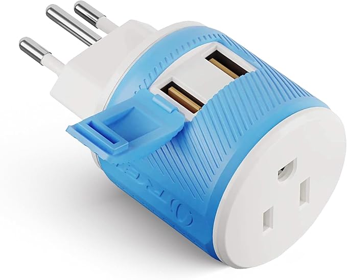 OREI Brazil Travel Plug Adapter with Dual USB - USA Input - Type N (U2U-11C), Will Work with Cell Phones, Camera, Laptop, Tablets, iPad, iPhone and More