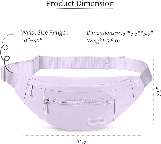 MAXTOP Large Crossbody Fanny Pack with 4-Zipper Pockets,Gifts for Enjoy Sports Festival Workout Traveling Running Casual Hands-Free Wallets Waist Pack Phone Bag Carrying All Phones