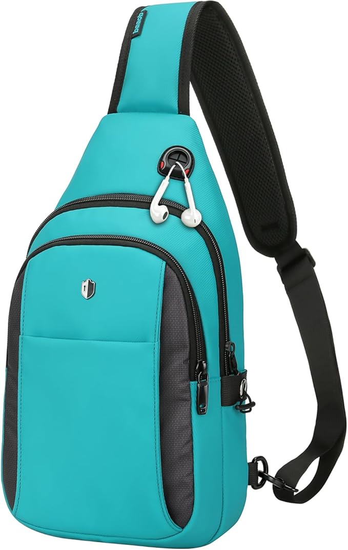 Anti-Theft Sling Bag for Women, Water Resistant Crossbody Backpack, Travel Hiking Chest Pack, Summer Travel Essentials for Beach, Theme Park & College, Fits 11 inch iPad & Switch 2, Turquoise