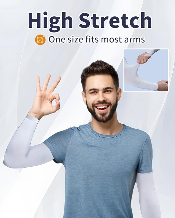 4-Pairs Arm Sleeves for Men and Women - Tattoo Cover Up - Cooling Sports Sleeve for Basketball Golf Football