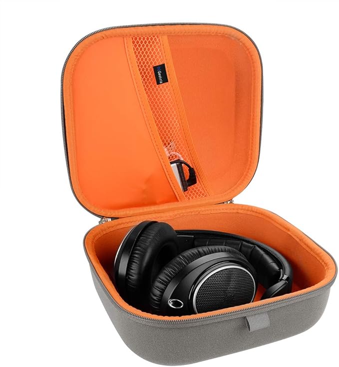 Geekria Shield Headphones Case Compatible with Sennheiser HD 400S/660S/560S and More, Large-Sized Over-Ear Headphones, Replacement Hard Shell Travel with Cable Storage (Microfiber Grey)