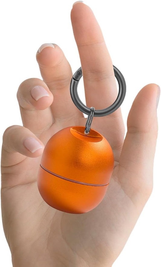 Jewelry Storage Box Case Gym Storage Jewelry Storage Box Case, Ring Organizer Container with Protective Sponge,Jewelry Care Protective Ring Holder with Keychain (1-Tier Orange)