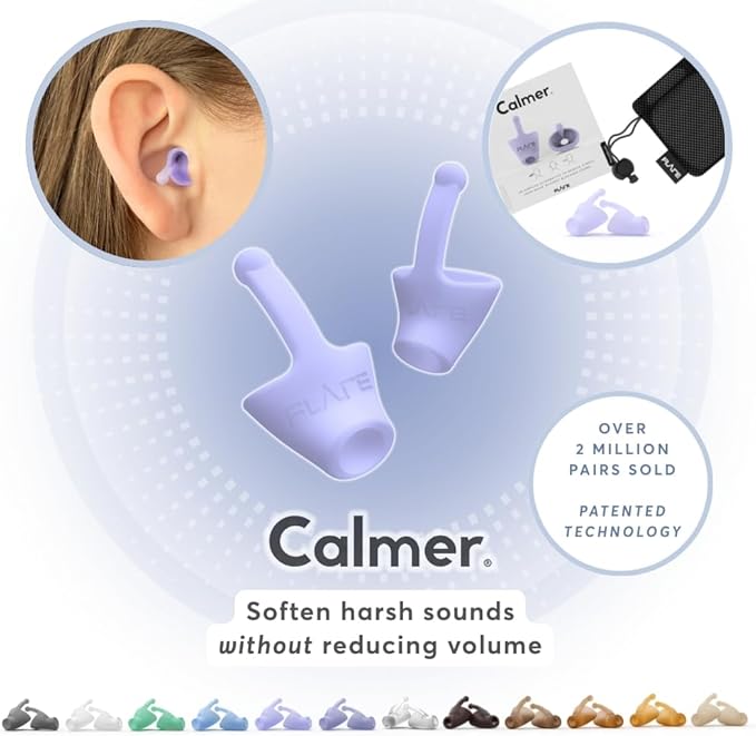 Flare Audio Calmer | Noise Reducing Ear Plugs Alternative | Silicone Reusable Ear Plugs for Noise Sensitivity, Focus and Travel | Ear Plugs for Noise Reduction (mini, Soft Purple)