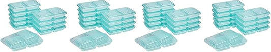 GoodCook 2-Compartment Food Storage Container Set with Snap-Shut Lids, Reusable Divided Snack Containers with Lids, Blue (Pack of 40)