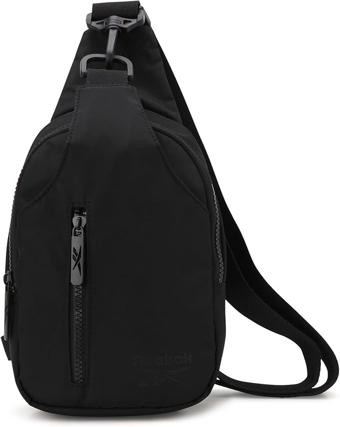 Reebok Unisex Crossbody Bag - Convertible Compact Durable Cross Body Bag for Women and Men - Gym and Travel Essentials, Size One Size, Berry Black