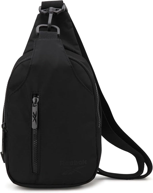 Reebok Unisex Crossbody Bag - Convertible Compact Durable Cross Body Bag for Women and Men - Gym and Travel Essentials, Size One Size, Berry Black