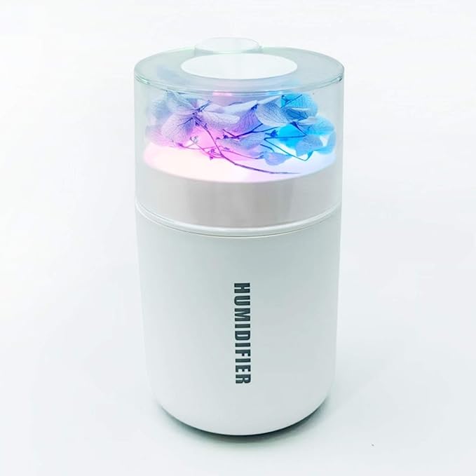 Portable Mini Humidifier, 180ml USB Small Humidifier for Bedroom, Car, Office Desk, Travel & Indoor Plants, 2 Mist Modes, Super Quiet (C-White)