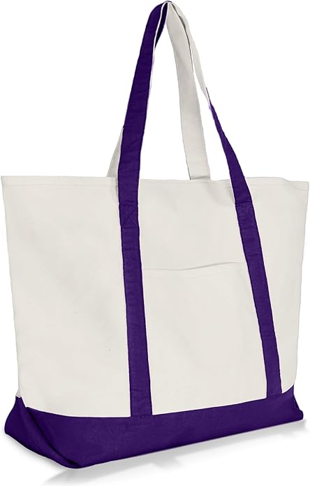 22" Heavy Duty Cotton Canvas Tote Bag (Zippered)