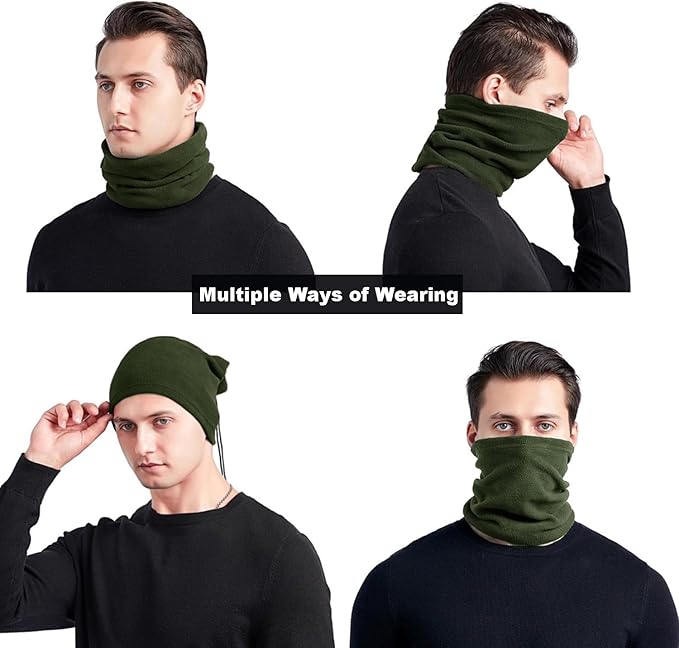 12 Pieces Fleece Neck Warmer For Men Women Winter Neck Gaiter Windproof Face Covering