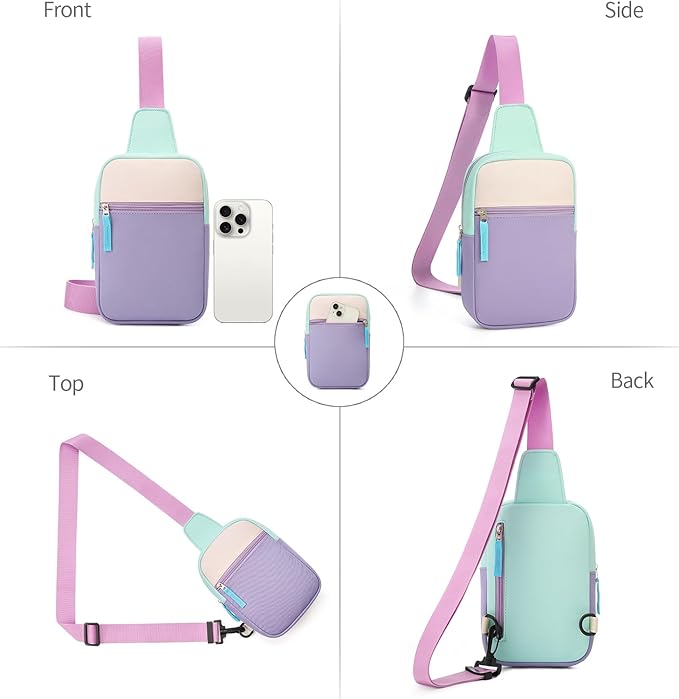 Birthday Gifts for 8 9 10 11 12 Year Old Teens Girls Kids, Fanny Pack Crossbody Bag Sling Belt Bags Purse, Dorm Travel Essentials for Girls Fashion, Preppy Tween Teen Girl Gift Trendy Stuff