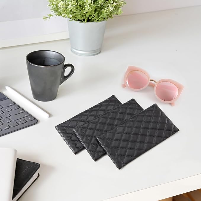 TRIUMPH VISION Squeeze Leather Sunglasses Pouch - 3 Pack Glasses Case Soft Eyeglass Sleeve Pouch Holder