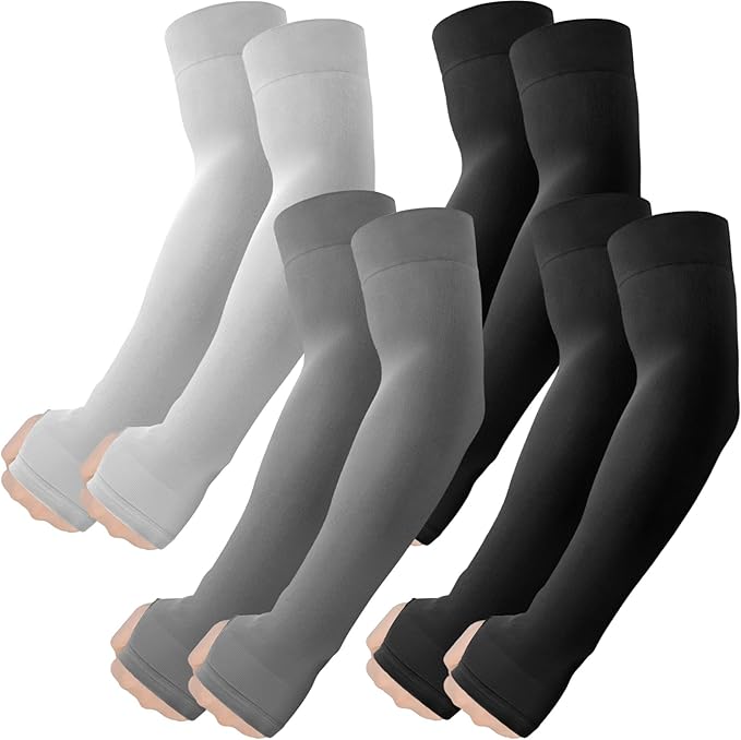ROXUN Arm Sleeves with Thumb Hole, Cooling UV Sun Protection Compression Tattoo Cover Up for Men/Women
