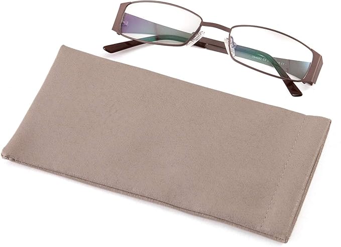 TRIUMPH VISION Squeeze Leather Sunglasses Pouch - 3 Pack Glasses Case Soft Eyeglass Sleeve Pouch Holder