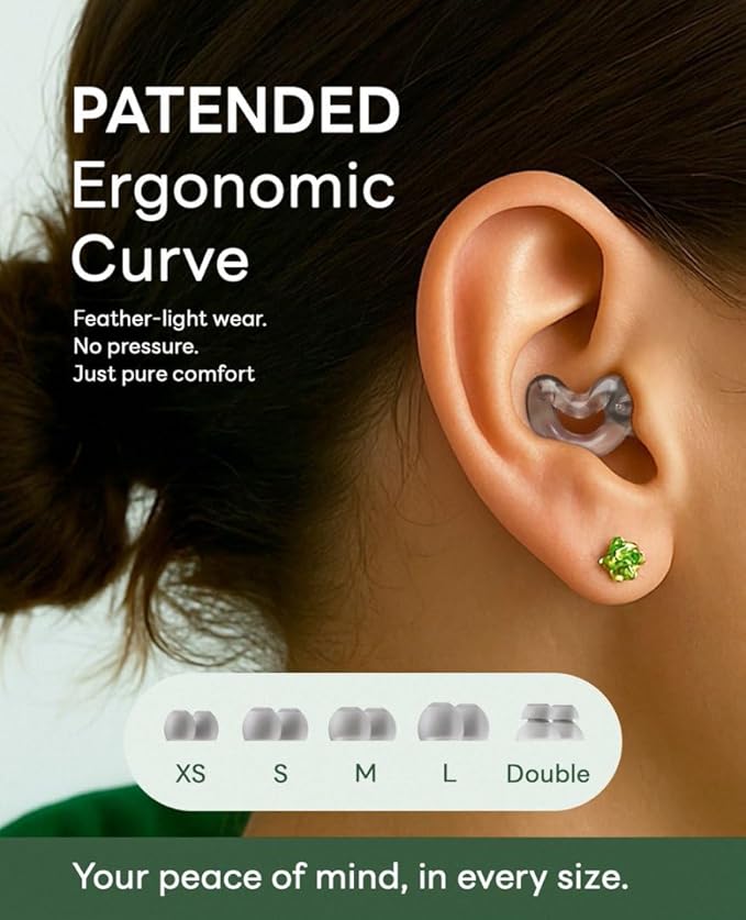 Ear Plugs for Noise Reduction - Discreet,Clear Speech Earplugs for Noise Sensitivity - 33dB Background Sound Relief Ear Stopper with Case for Overstimulated Parenting,Social Gathering,Work