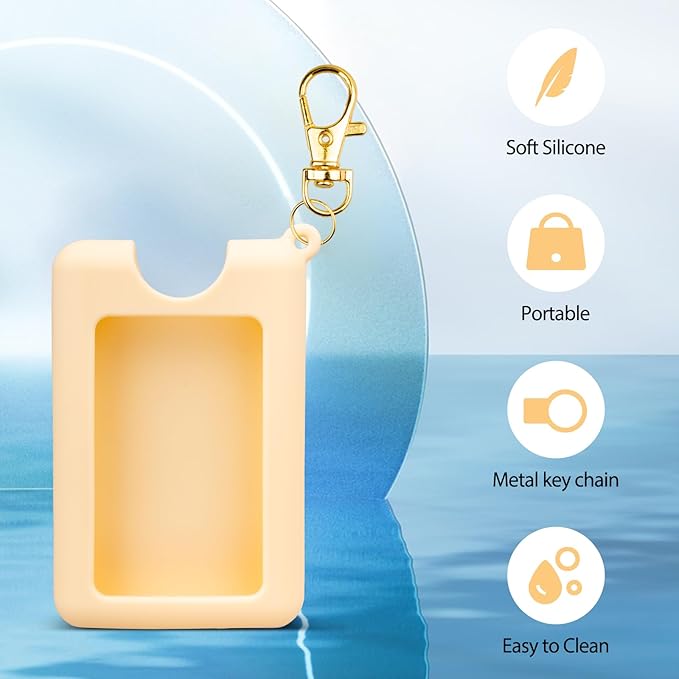 VANEST Silicone Case Compatible with Noshinku Pocket Hand Sanitizer, Protective Case with Keychain for Refillable Travel Size, Hand Sanitizer Spray Accessory