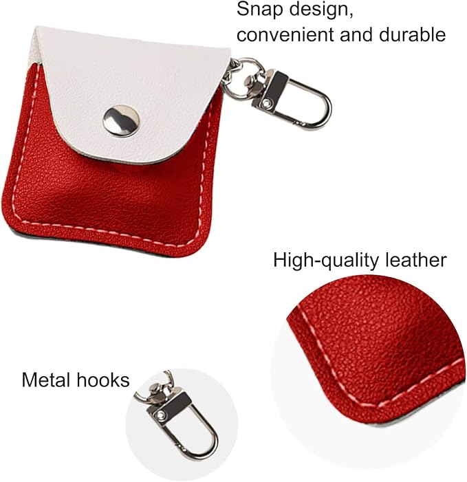 Leather Ring Holder Keychain for Gym, Portable Jewelry Travel Ring Keeper Case for Wedding ring and Necklaces