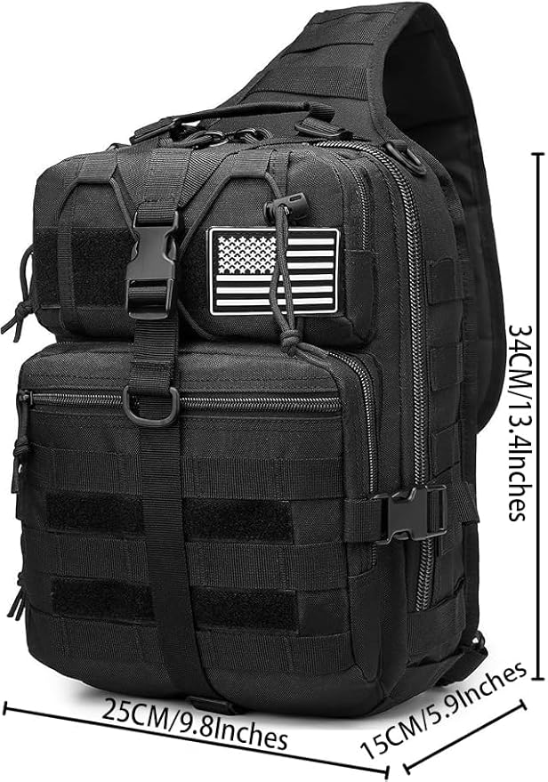 Tactical Sling Pack Big Crossbody Backpack Over Shoulder Bag Military for Men Hiking Outdoor Sport Gym
