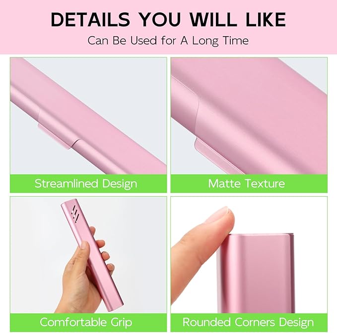 Travel Toothbrush Case, 2Pack Portable Toothbrush Holders, Durable Aluminum Toothbrush Storage Box, Small Breathable Manual Toothbrush Container for Traveling, Camping, Business Trip - Pink